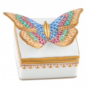 Herend Butterfly Box Butterscotch