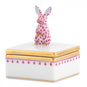 Herend Bunny Box - Raspberry
