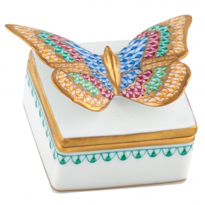 Herend Butterfly Box Green