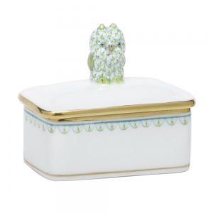 Herend Owl Box Key Lime