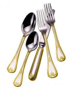 Couzon Consul Gold Accent Stainless 5 Piece Setting