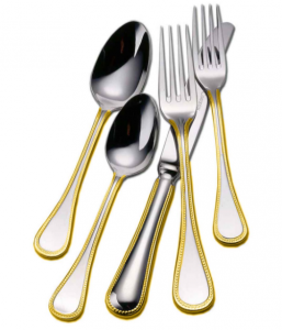Couzon Le Perle Gold Accent Stainless 5 Piece Setting