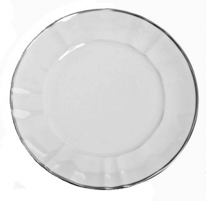 Anna Weatherely Scalloped Charger - White with Platinum