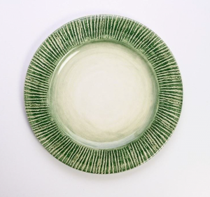 Arte Italica Striped Charger - Green