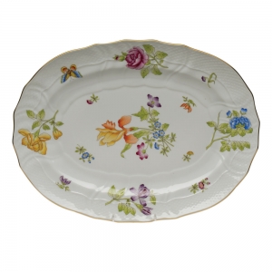 Herend Antique Iris Platter - 15"L X 11.5"W