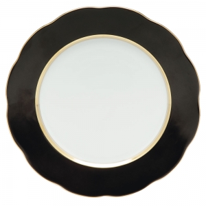 Herend Silk Ribbon Dessert Plate - Black