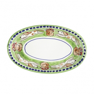 Vietri Campagna Cane Small Oval Tray