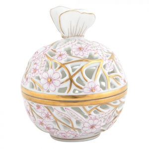 Herend Small Open Work Butterfly Ball - Pink