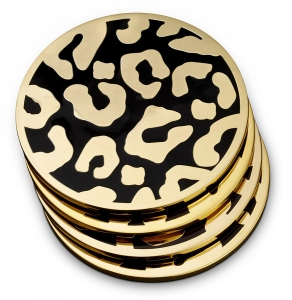 L'Objet Leopard Coasters - Set of 4