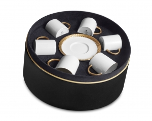 L'Objet Corde Gold Espresso+Saucer (Set of 6)