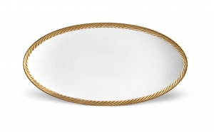 L'Objet Corde Gold Oval Platter Small