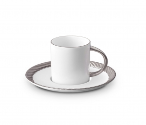 L'Objet Corde Platinum Espresso Cup + Saucer