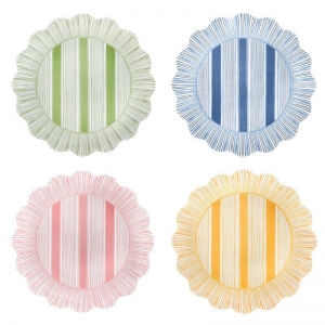 Juliska Cabana Stripe Melamine Assorted Multicolor Dessert/Salad Plate - Set/4