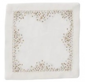 Kim Seybert Pin Dot Cocktail Napkins Gold + Silver - Set 6