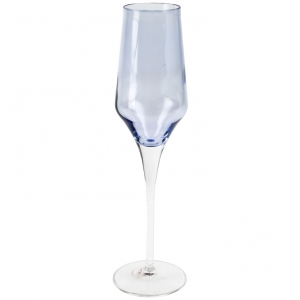 Vietri Contessa Blue Champagne Glass