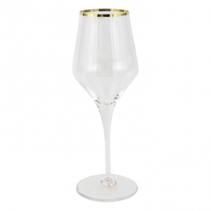 Vietri Contessa Gold Wine Glass