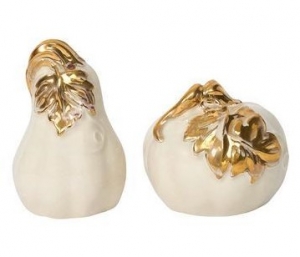 Juliska Forest Walk Pumpkin Gold Salt & Pepper Shakers