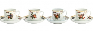 Mottahedeh Duke of Gloucester Tea Cup & Saucer / Set of 4