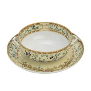 Mottahedeh Ch'ing Garden Cream Soup and Saucer