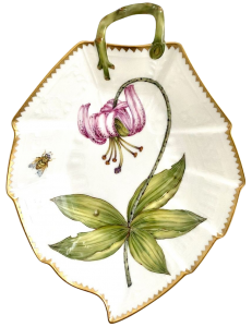 Anna Weatherley Full Bloom Pink / White Tulip Leaf Plate