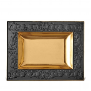 L'Objet Horse Black Rectangular Tray