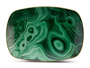 L'Objet Malachite Rectangular Tray - Small