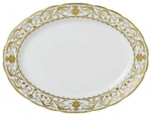 Royal Crown Derby Darley Abbey White Large Oval Platter - 15"