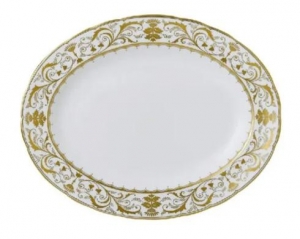 Royal Crown Derby Darley Abbey White Small Oval Platter - 13"