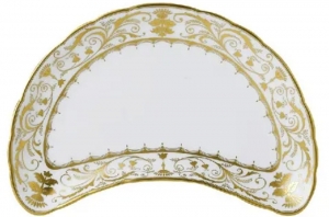 Royal Crown Derby Darley Abbey White Crescent Salad Plate