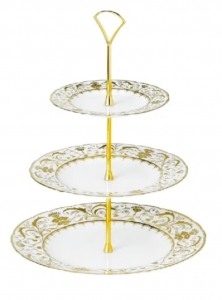 Royal Crown Derby Darley Abbey White 3 Tier Cake Stand