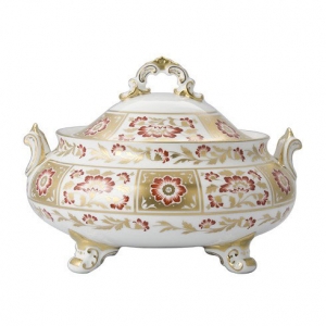 Royal Crown Derby Derby Panel Red Covered Vegetable Dish