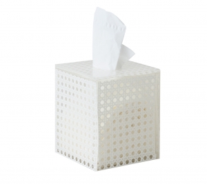 Kim Seybert Reed White Tissue Box