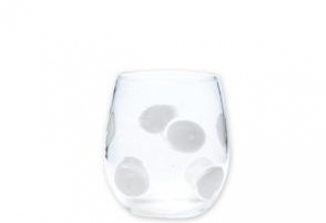 Vietri Drop White Stemless Wine Glass