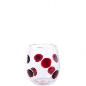 Vietri Drop Red Stemless Wine Glass