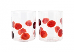 Vietri Drop Red Double Old Fashioned / 12 oz. - Set of 2