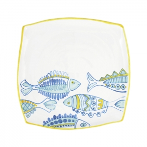 Vietri Elba's Fish Square Platter - 12.25"