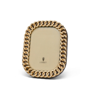 L'Objet Cuban Link Frame Frame - 4 x 6 - Gold