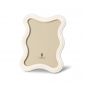 L'Objet Ripple White Enamel Frame 5X7