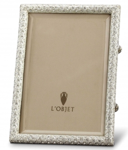 L'Objet Rectangular Pave Frames Platinum + White Crystals - 8 x 10"