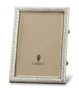 L'Objet Rectangular Pave Frames Platinum + White Crystals - 4 x 6"