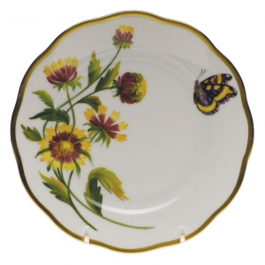 Herend American Wildflower Indian Blanket Flower Bread & Butter Plate - 6"