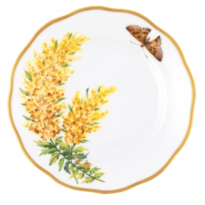 Herend American Wildflowers Tall Goldenrod Bread Plate - 6"