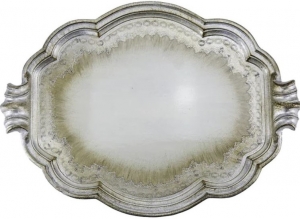 Arte Italica Florentino Wooden Tray / Antique Silver, XLarge - 26"