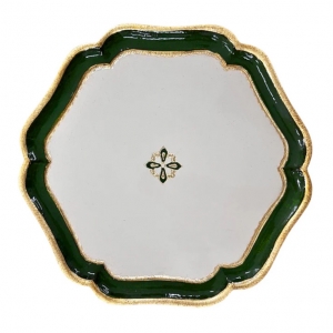 Arte Italica Florentino Baroque Green Wooden Charger/Tray - Medium