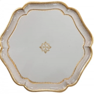Arte Italica Florentino Baroque Taupe Wooden Large Charger/Tray - Large