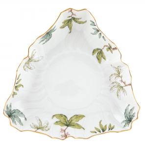 Herend Foret Garland Triangle Dish - 9.5"