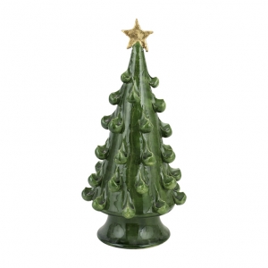 Vietri Foresta Green Medium Tree with Gold Star - 14.75"