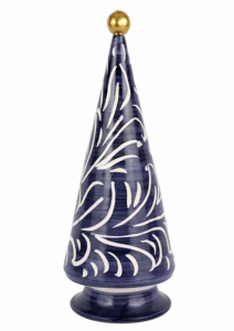 Vietri Foresta Blue Scroll Tree - 15.5"
