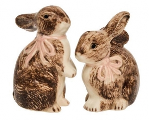 Juliska Clever Creatures Napoleon + Josephine  Bunny Salt + Pepper Set
