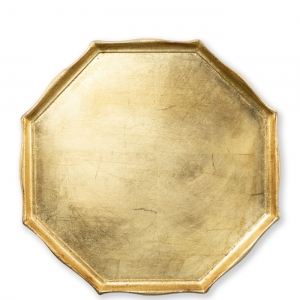 Vietri Florentine Wooden Gold Octagonal Tray